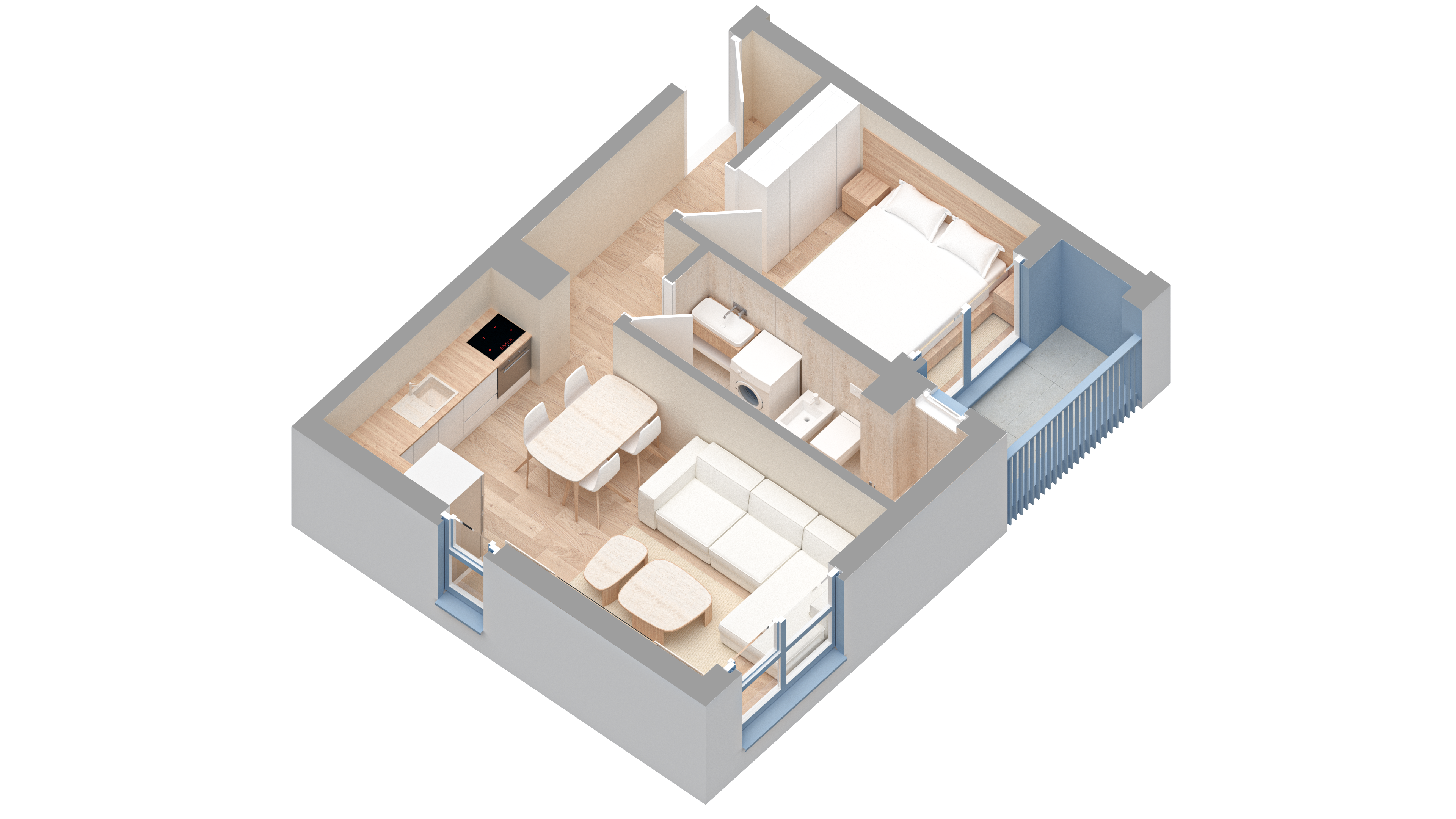 Apartament 1+1 | 0212 | Rezidenca Oxa | Linze