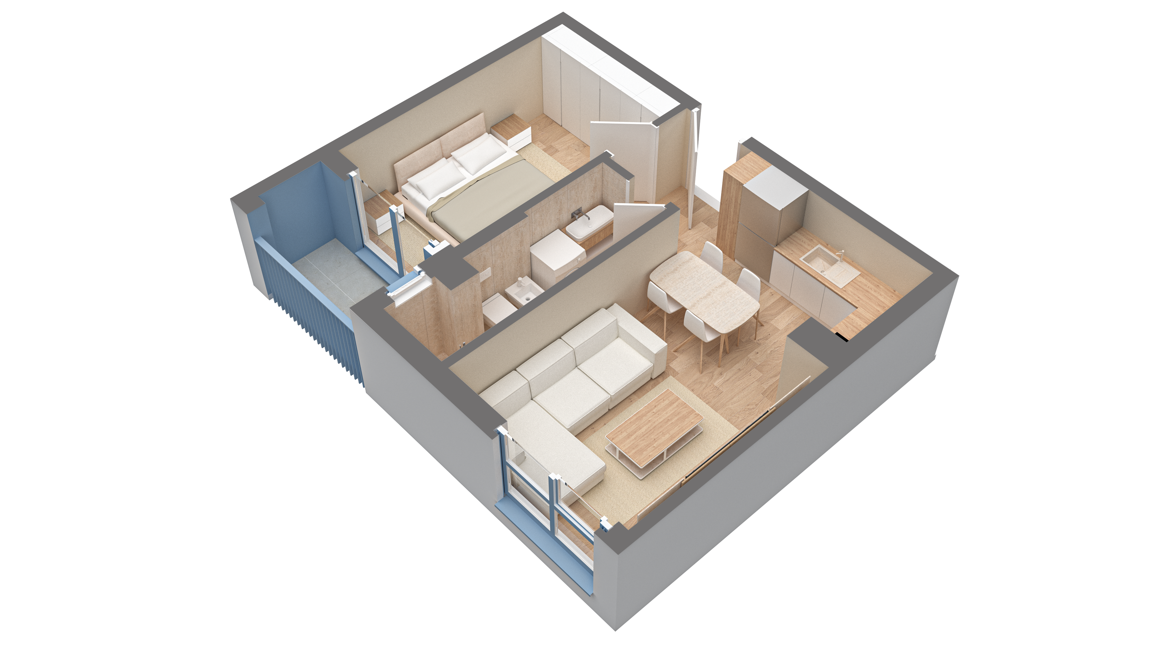 Apartamet 1+1 | 0211 | Rezidenca Oxa | Linze
