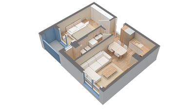 Apartamet 1+1 | 0211 | Rezidenca Oxa | Linze