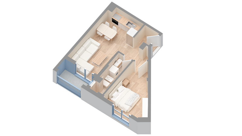 Apartament 1+1 | 0131 | Rezidenca Oxa | Linze