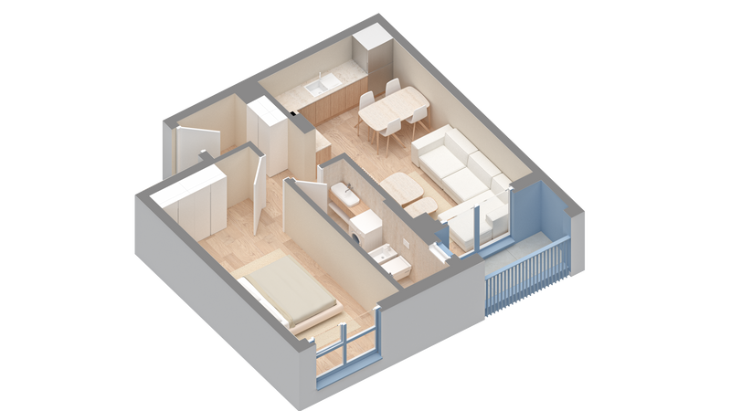 Apartament 1+1 | 0226 | Rezidenca Oxa | Linze