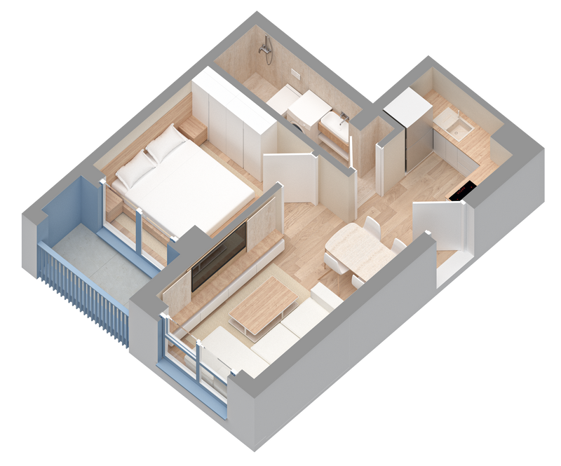 Apartament 1+1 | 0311 | Rezidenca Oxa | Linze