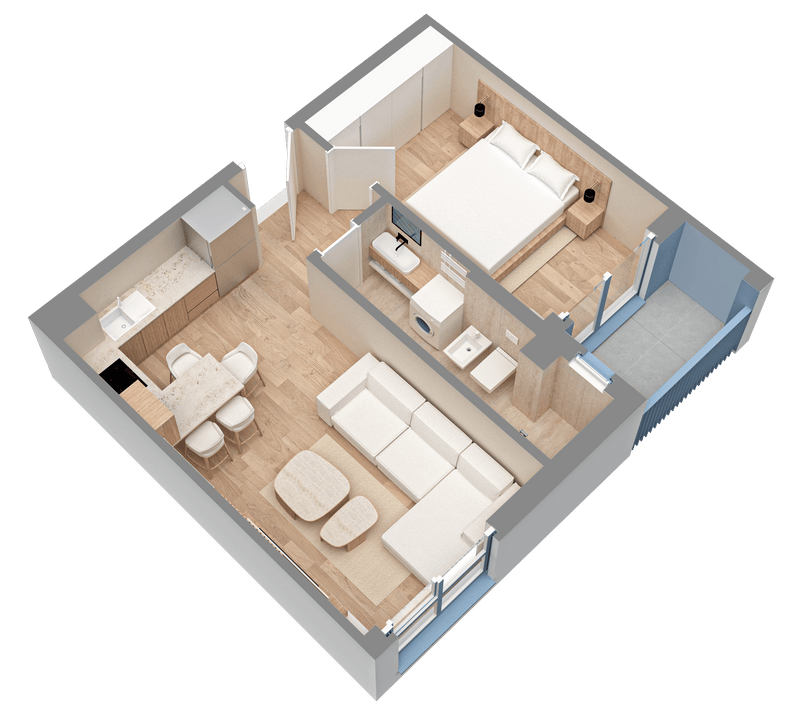 Apartament 1+1 | 0312 | Rezidenca Oxa | Linze