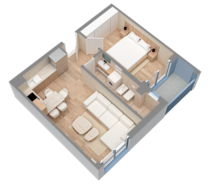 Apartament 1+1 | 0313 | Rezidenca Oxa | Linze