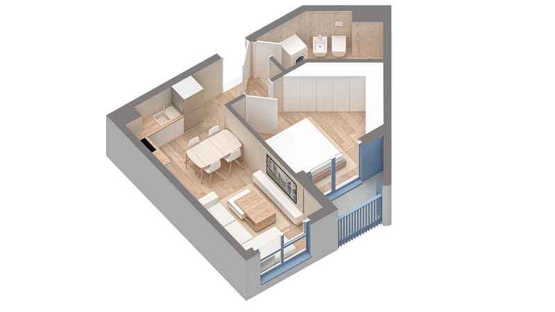 Apartament 1+1 | 0513 | Rezidenca Oxa | Linze