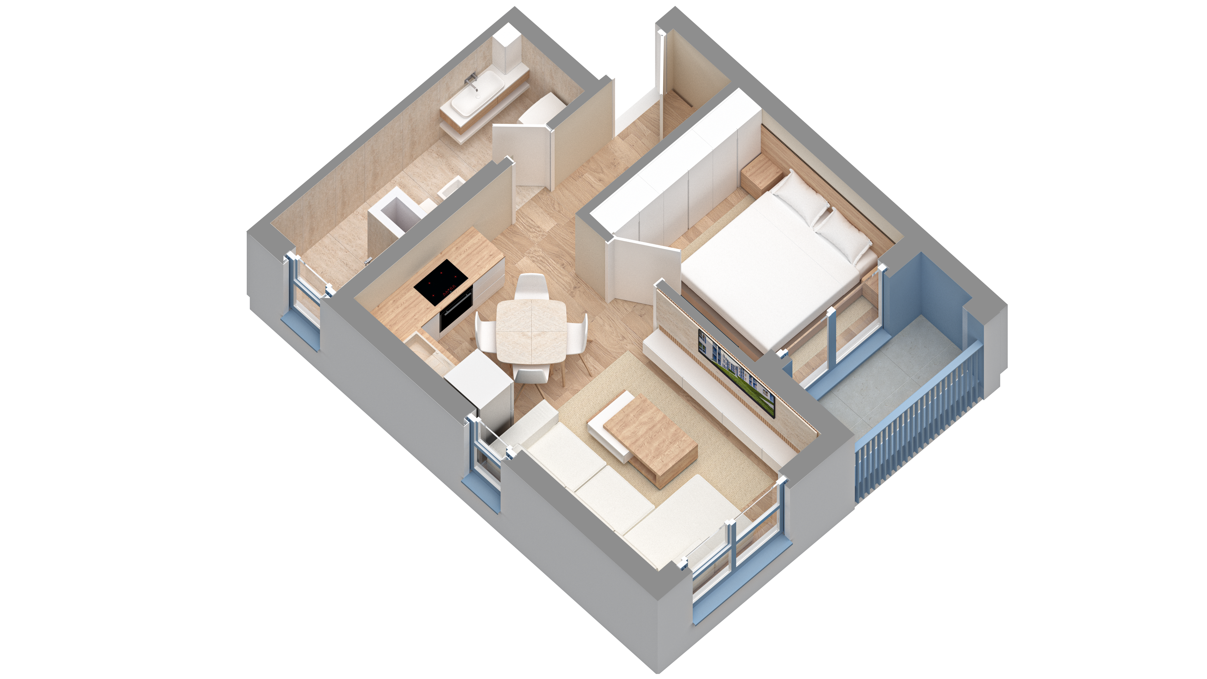 Apartament 1+1 | 0812 | Rezidenca Oxa | Linze