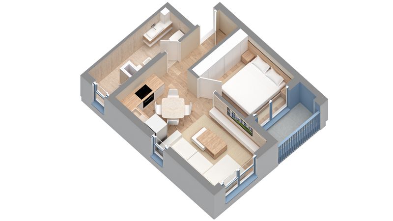 Apartament 1+1 | 0812 | Rezidenca Oxa | Linze