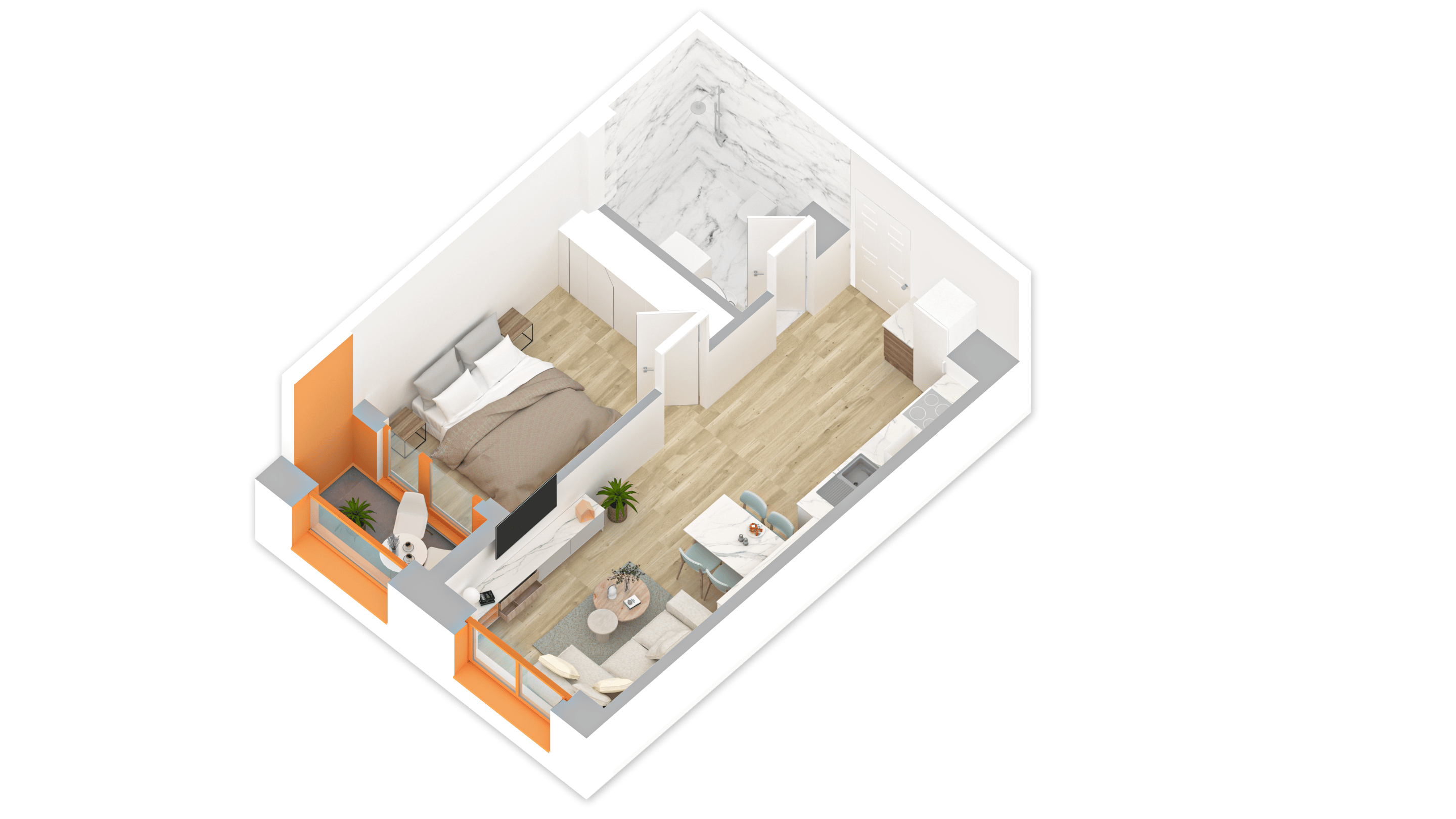 Apartament 1+1 | Gati për Banim | Rezidenca Kadiu