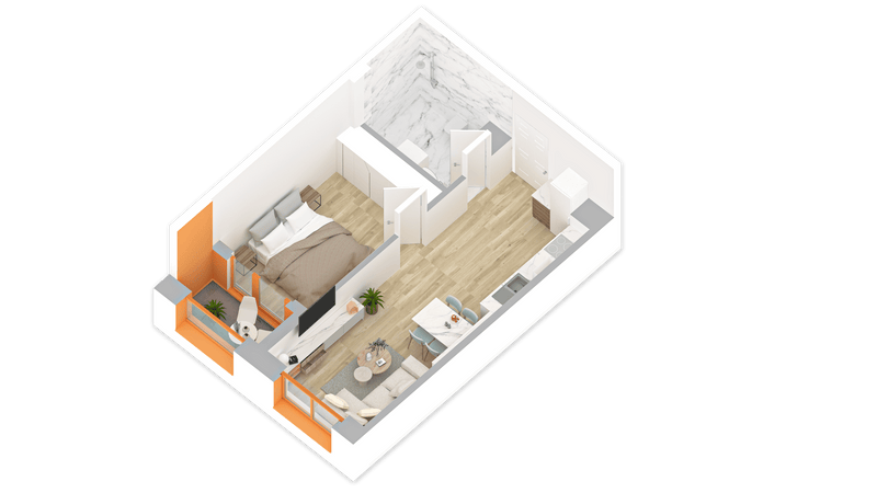 Apartament 1+1 | Gati për Banim | Rezidenca Kadiu