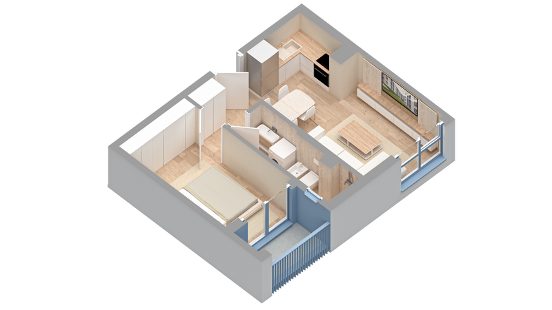 Apartament 1+1 | 1631 | Rezidenca Oxa | Linze