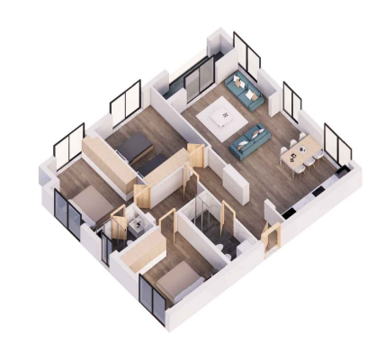 Apartament 3+1+2 | 801 | Paluca | Ish Fusha e Aviacionit