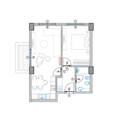 Apartament 1+1 | B3-410 | Palm Paradise | Qerret, Durrës