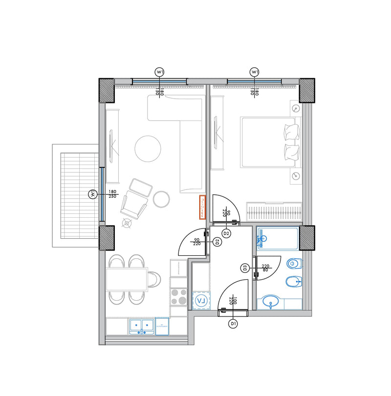 Apartament 1+1 | B3-410 | Palm Paradise | Qerret, Durrës