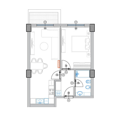 Apartament 1+1 | B4-410 | Palm Paradise | Qerret, Durrës