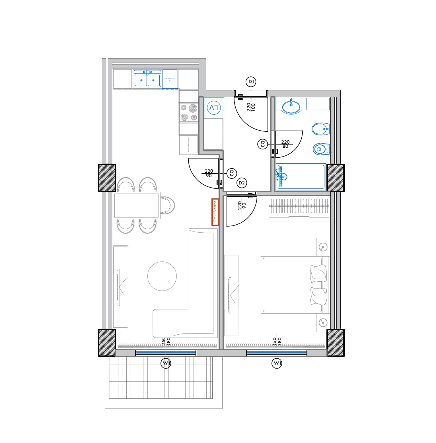 Apartament 1+1 | B4-211 | Palm Paradise | Qerret, Durrës