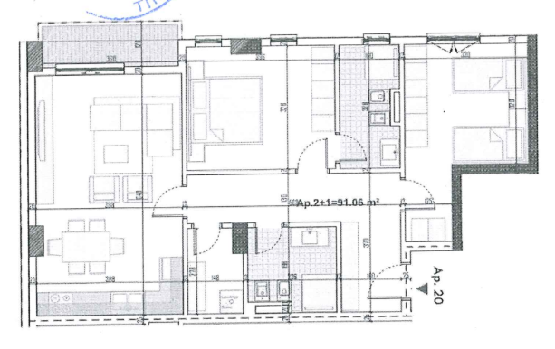 Apartament 2+1 | 20-3-B | Ringside Residence - Paskuqan