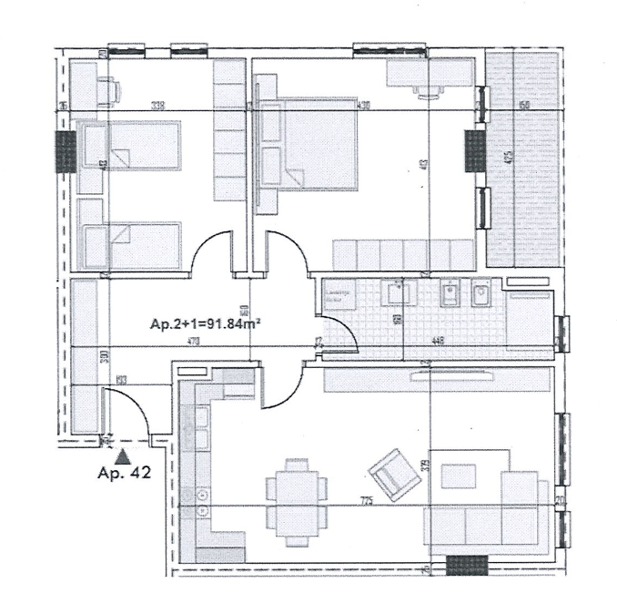 Apartament 2+1 | 42-1-D | Ringside Residence - Paskuqan