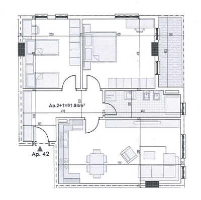 Apartament 2+1 | 42-1-D | Ringside Residence - Paskuqan