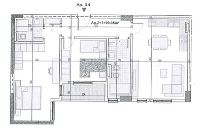 Apartament 2+1 | 54-1-C | Ringside Residence - Paskuqan