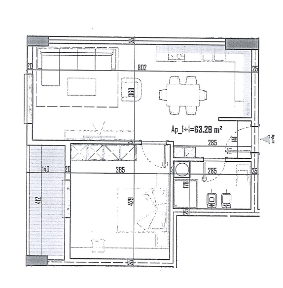 Apartament 1+1 | A-11 | SHEHU - Paskuqan