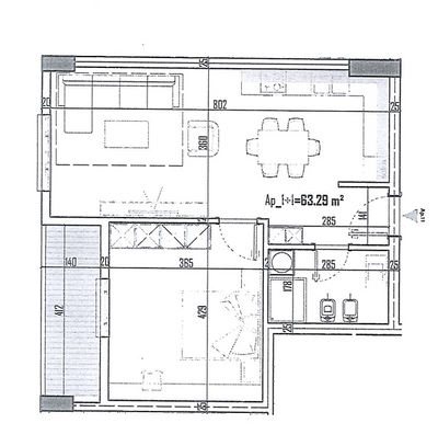 Apartament 1+1 | A-11 | SHEHU - Paskuqan