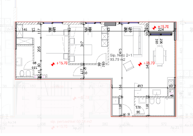 Apartament 2+1+2 | 23 | Rezidenca Eliston | Ish Fusha e Aviacionit