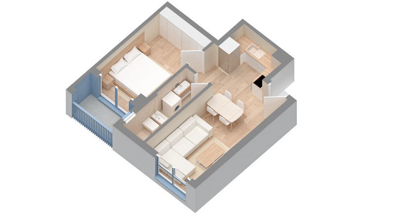 Apartament 1+1 | 0921 | Rezidenca Oxa | Linze