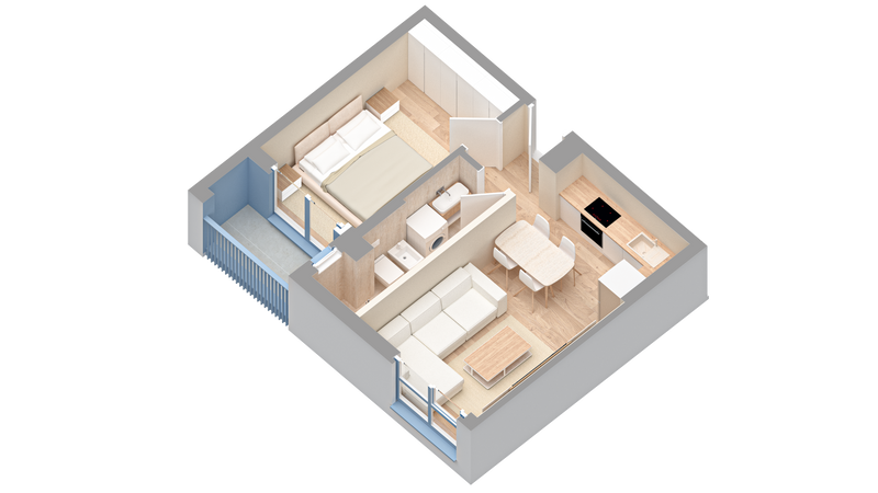Apartament 1+1 | 0115 | Rezidenca Oxa